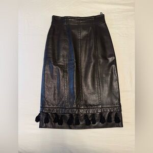 Vintage Escalade Genuine Leather Pencil Midi Skirt